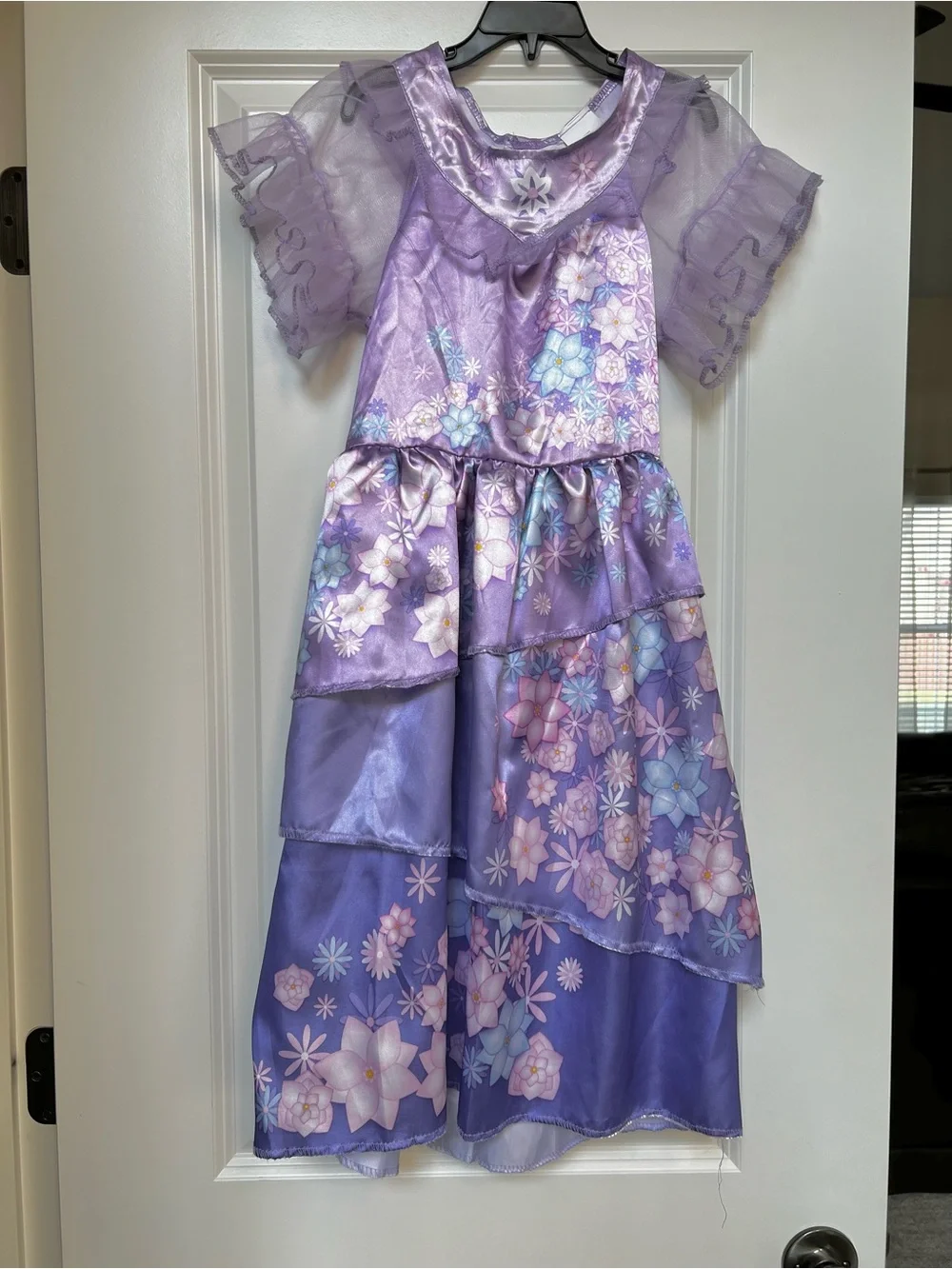 Disney Encanto Lavender Floral Tiered Girls' Costume Dress